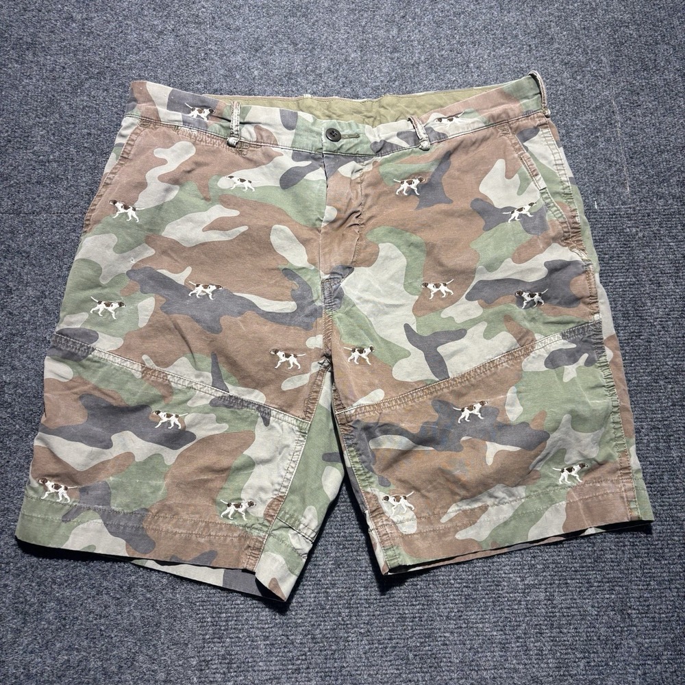 Polo Ralph Lauren Camo Shorts Hunting Dogs AOP Men's 38 Classic Fit Sportsman